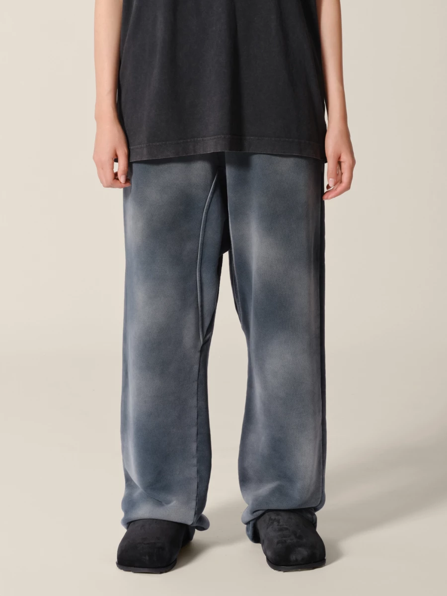 Black Sun Bleached and Ripped Relaxed Fit Heavy Cotton Lounge Pants