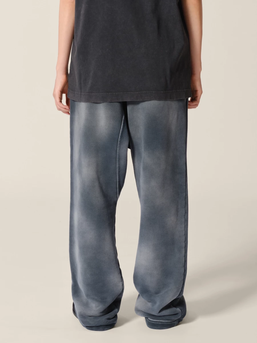 Black Sun Bleached and Ripped Relaxed Fit Heavy Cotton Lounge Pants