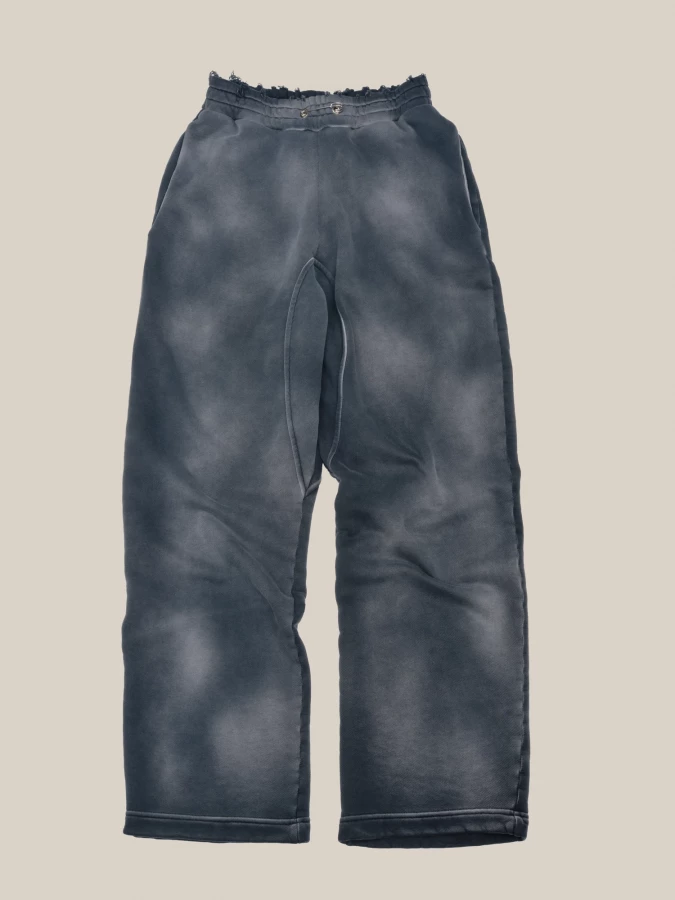 Black Sun Bleached and Ripped Relaxed Fit Heavy Cotton Lounge Pants