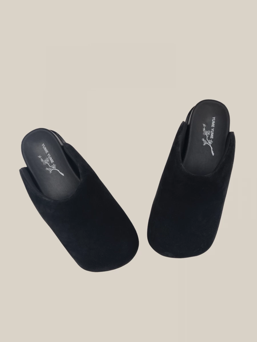 Black 'Truck Slide' Suede Clogs