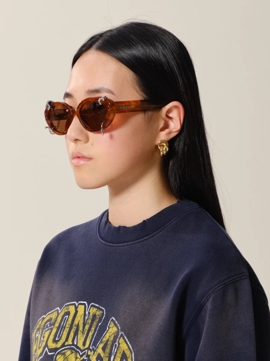 Brown 'Delphinus' Piercings Sunglasses