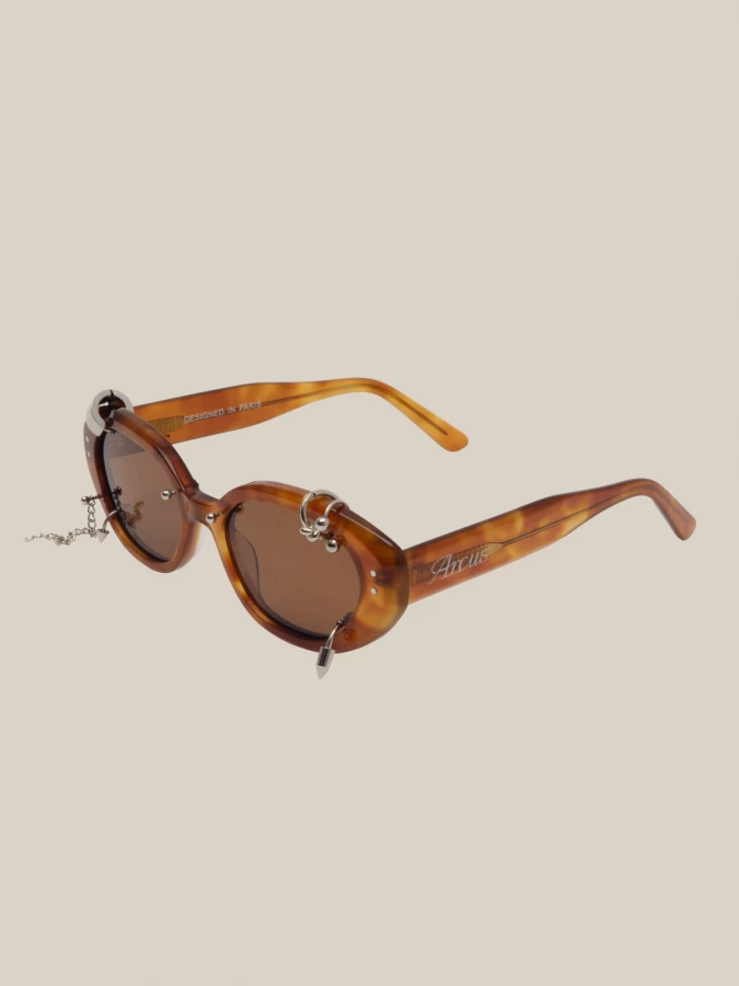 Brown 'Delphinus' Piercings Sunglasses