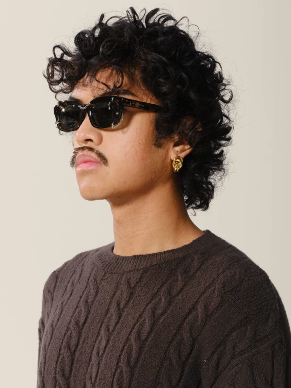 Brown 'Cygnus' Alpha Piercings Sunglasses 2