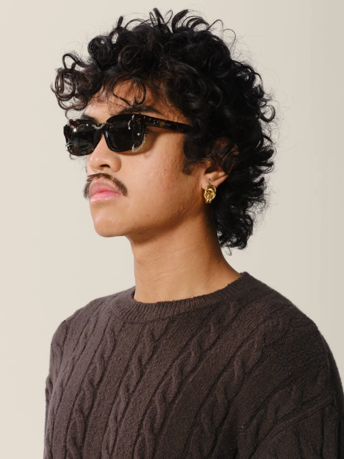 Brown 'Cygnus' Alpha Piercings Sunglasses