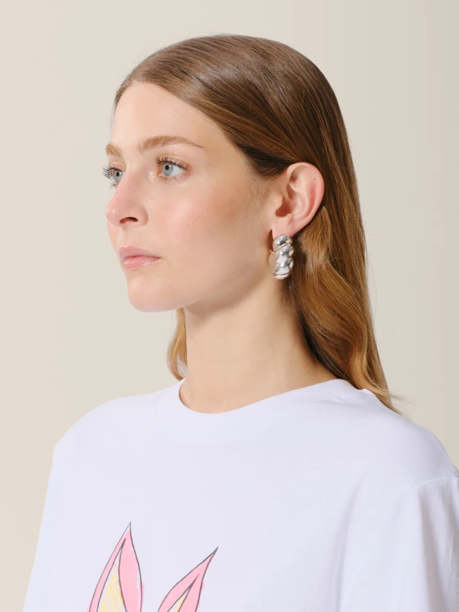 Orecchini Argento 'Curl Creoles' in argento 925