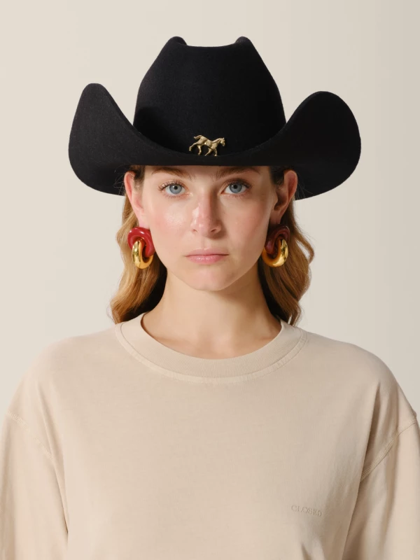 Orecchini Oro e Bordeaux 'Cumulus' in argento 925 e legno laccato 2