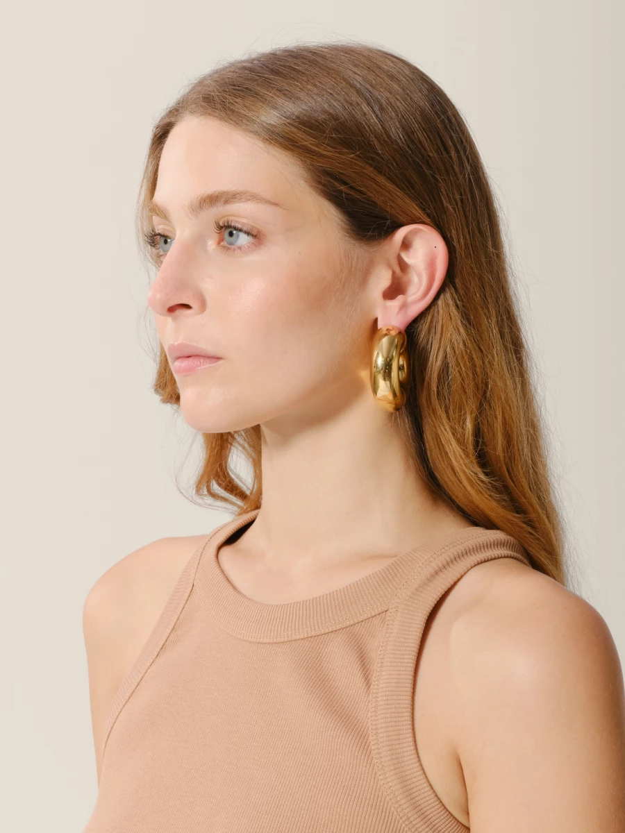 Orecchini Oro 'Large Strato Hoops' in ottone