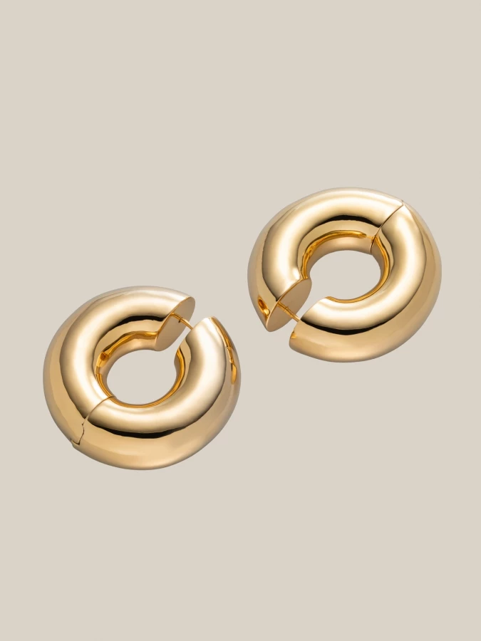 Orecchini Oro 'Large Strato Hoops' in ottone