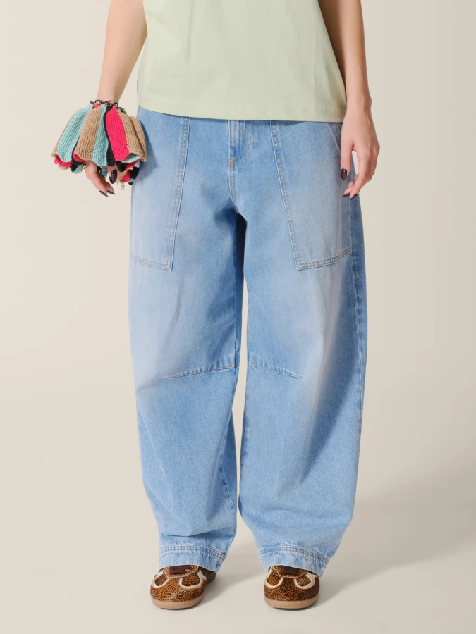 Scrunchie Multicolore 'Fernanda' Oversize in cotone organico con motivo a righe