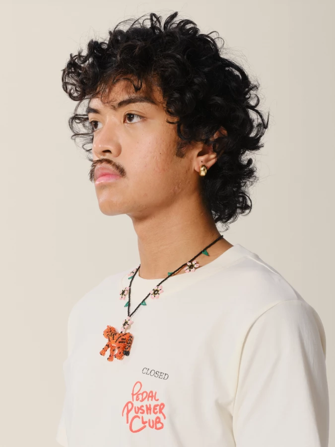 Tiger Flowers' Handmade Beads Necklace