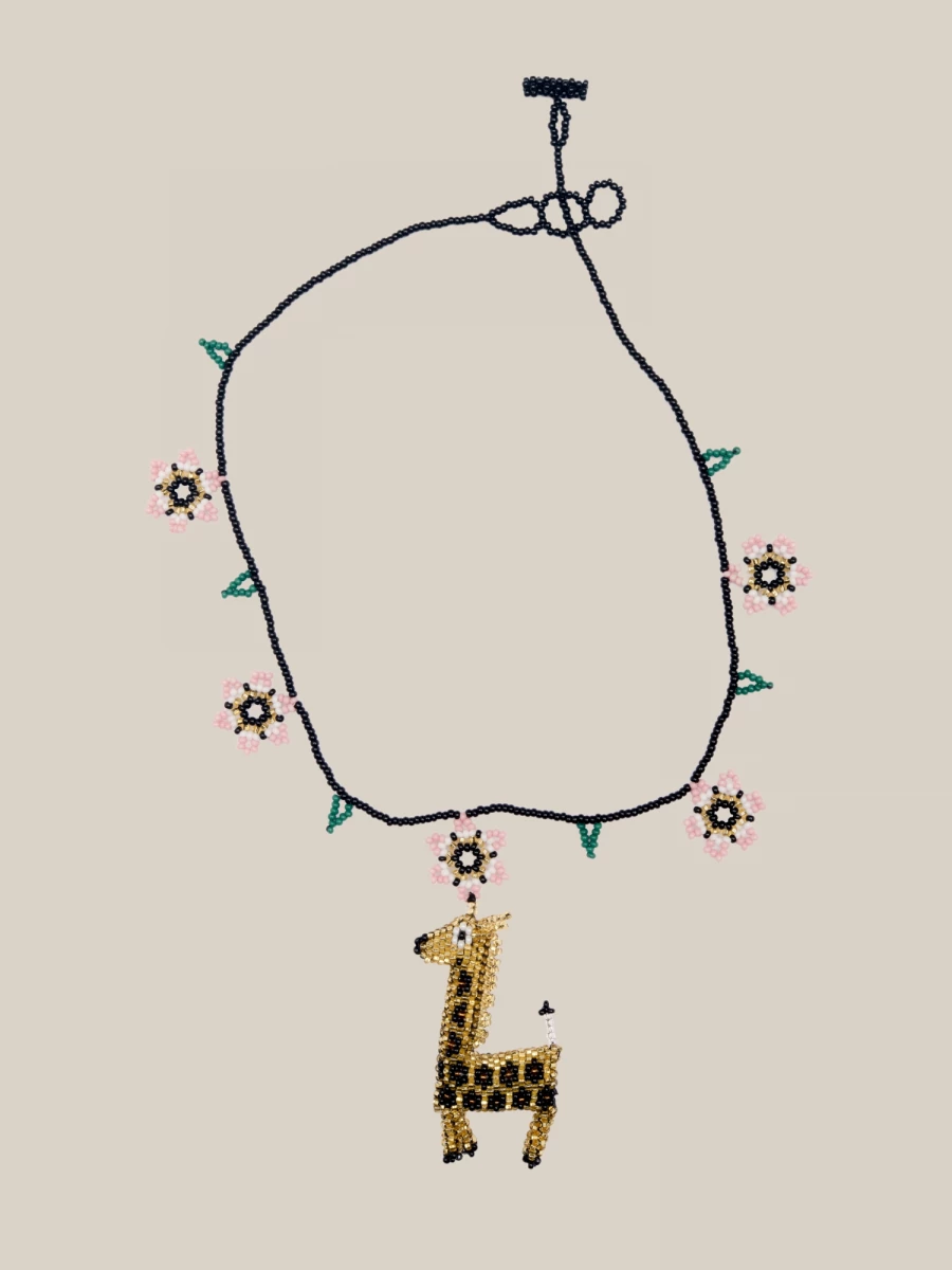 Giraffe Flowers' Handmade Beads Necklace