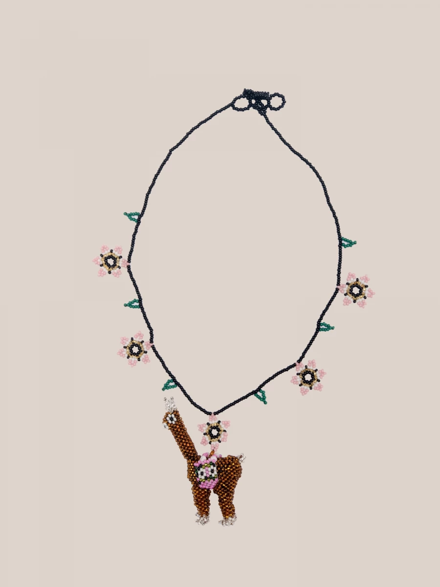 Llama Flowers' Handmade Beads Necklace