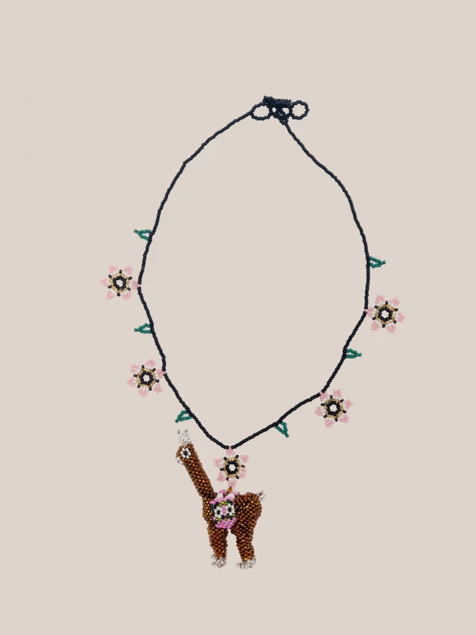 Llama Flowers' Handmade Beads Necklace
