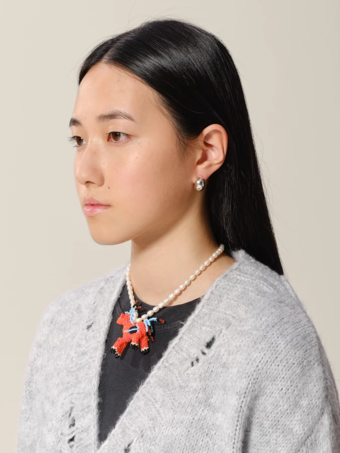 Collana 'Coral Horse' di perle realizzata a mano