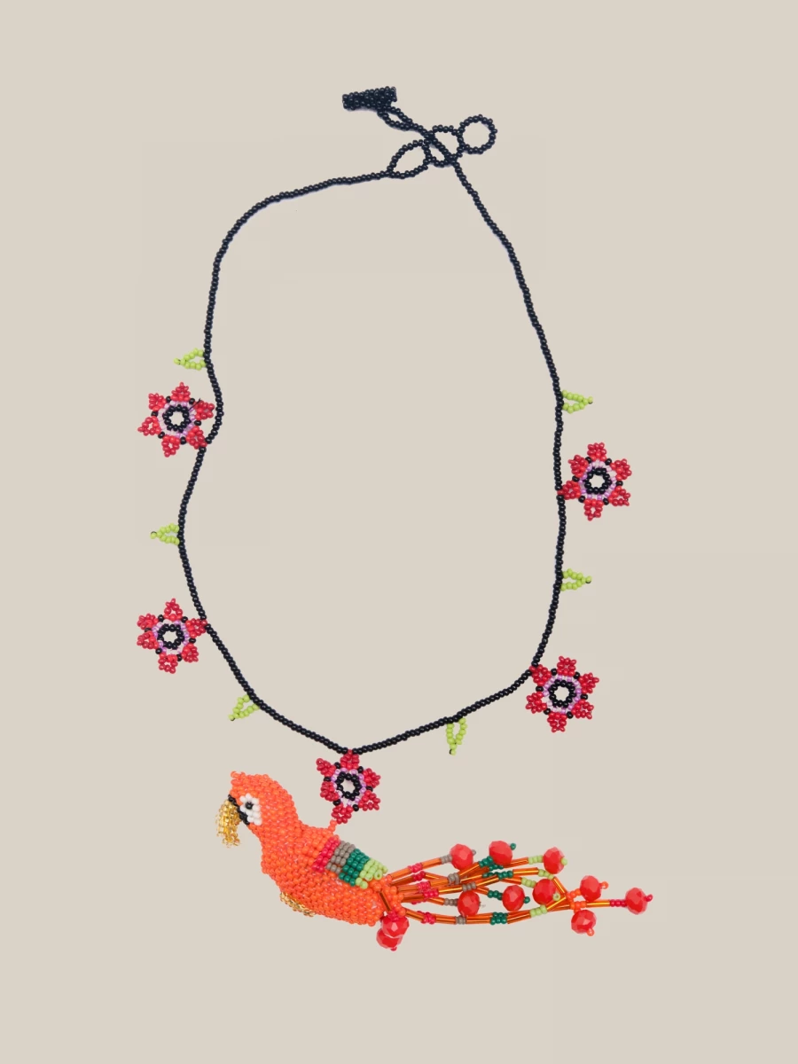 Macaw Flowers' Handmade Beads Necklace