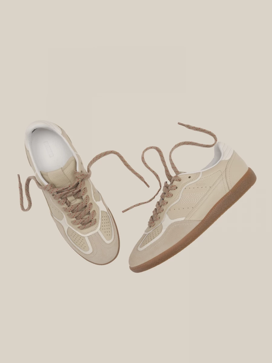 Beige 'Tb. 490' suede and nylon sneakers