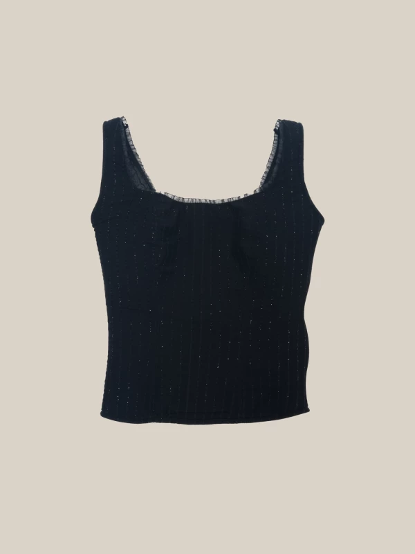 Corsetto Nero Vintage con paillettes