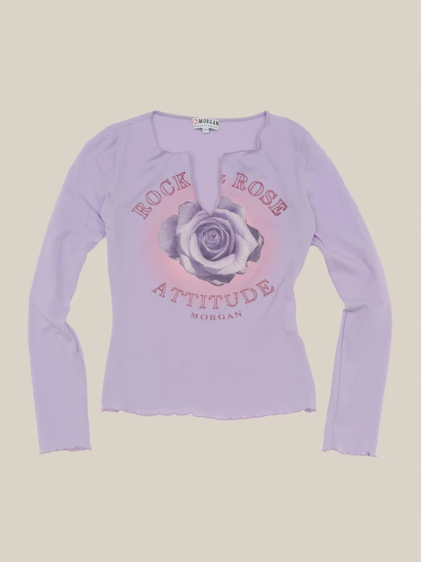 Lilac Rose Printed Vintage Longsleeve