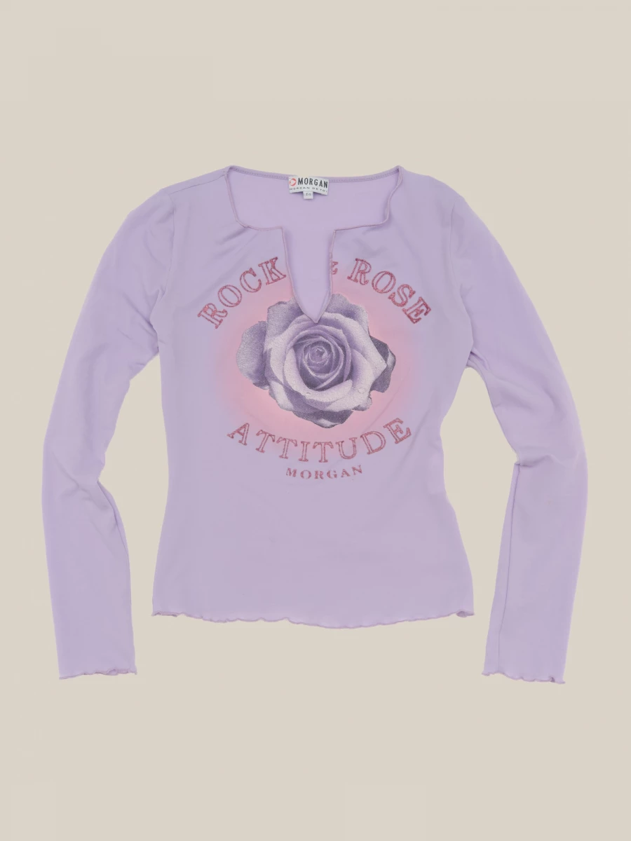 Lilac Rose Printed Vintage Longsleeve