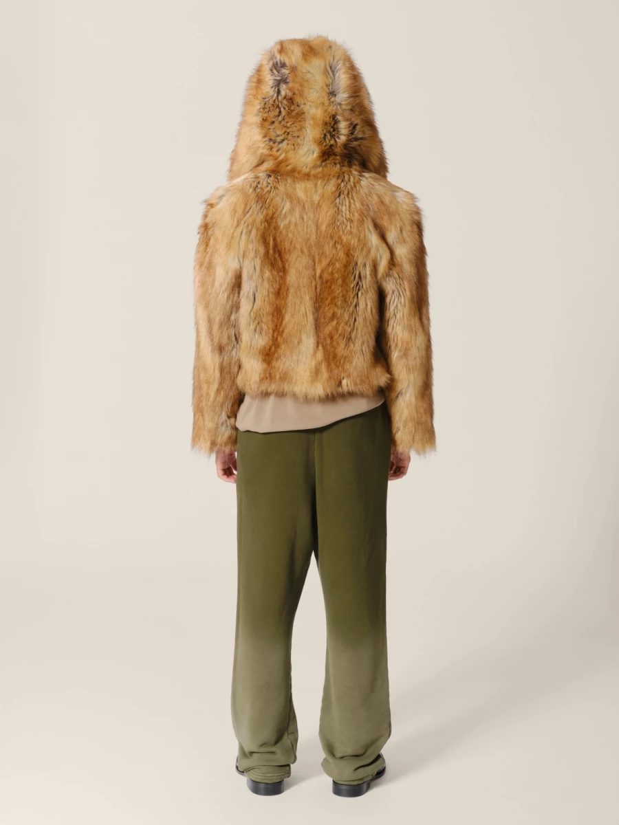 Camel Printed 'Madrid' Faux Fur Jacket