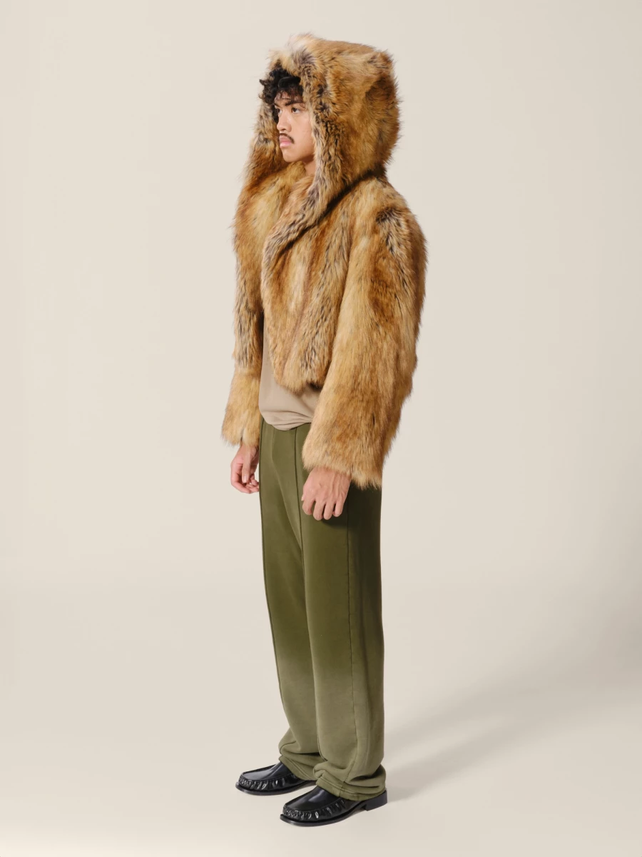 Camel Printed 'Madrid' Faux Fur Jacket