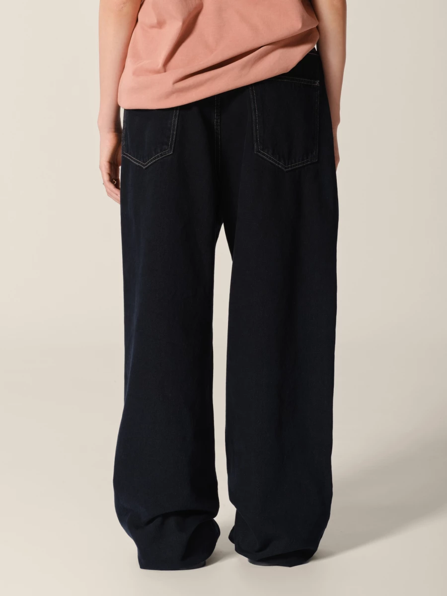 Black 'Track Jeans' straight waist 80s