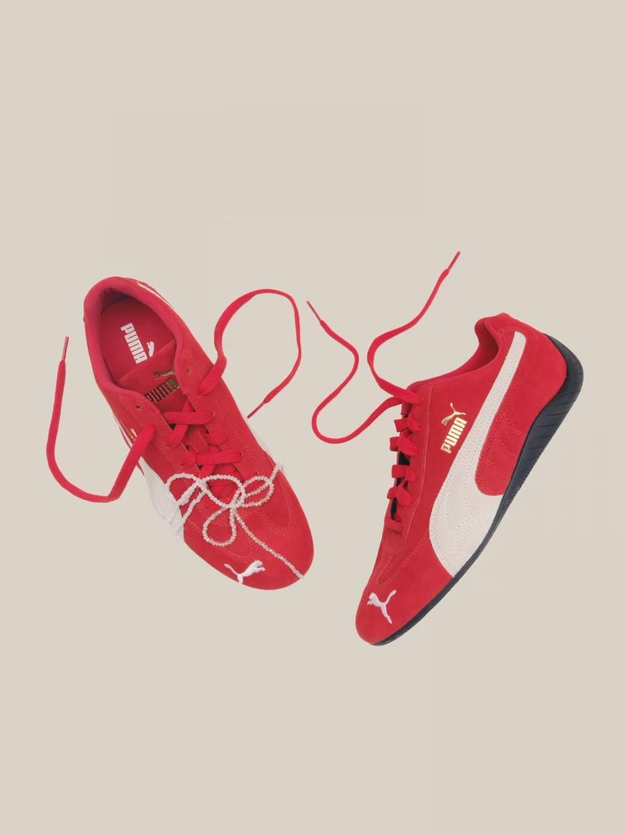 Red and White 'Speedacat' Sneakers