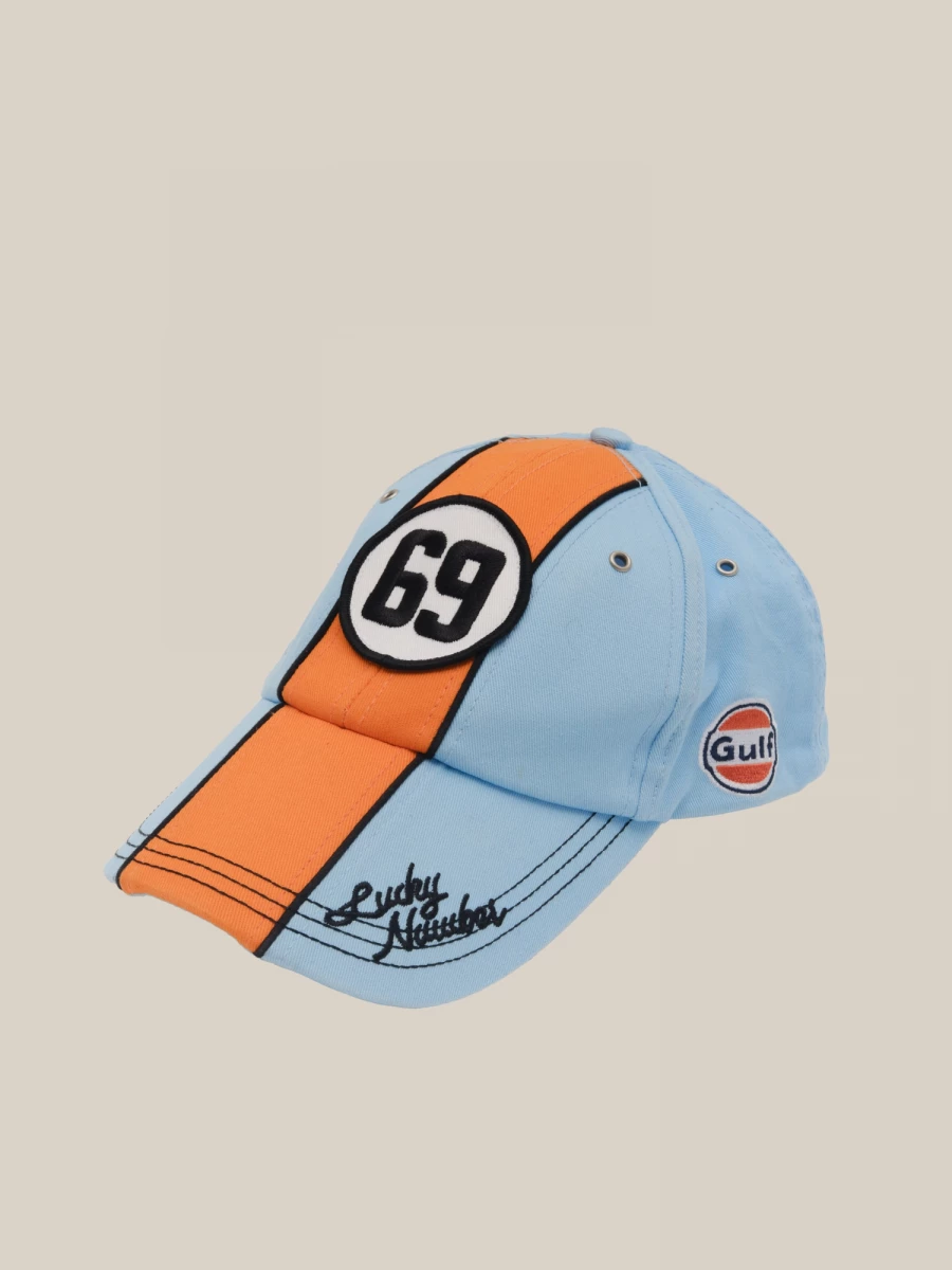 Orange Light Blue Vintage Cap