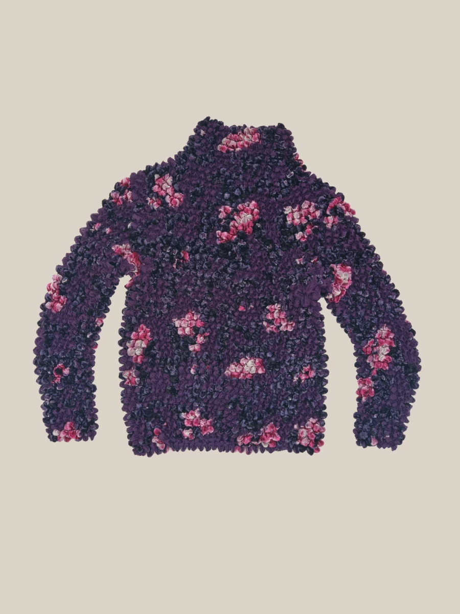 Purple 'PopCorn' Turtleneck with floral prints