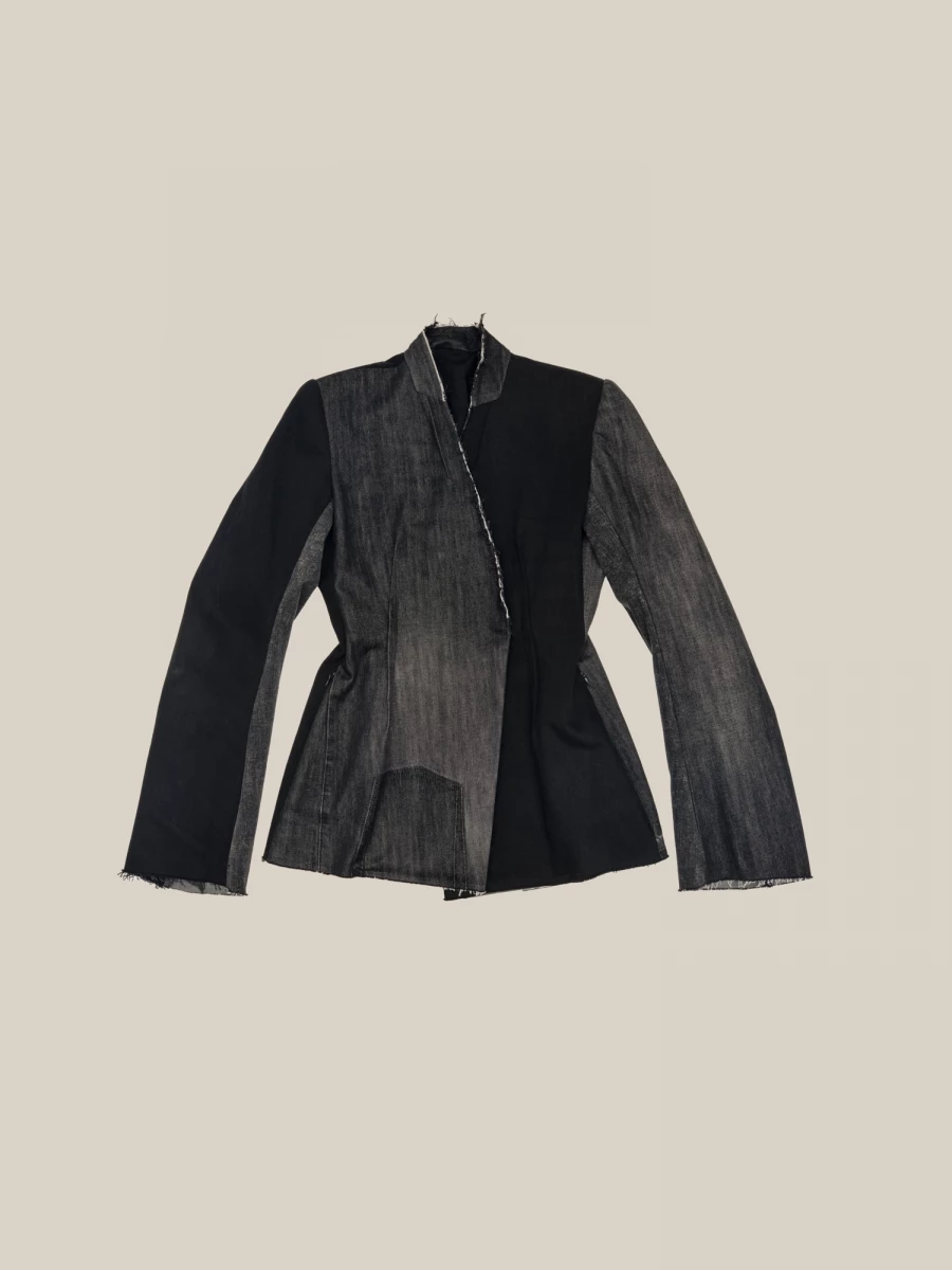 Blazer Grigio Scuro 'Vika' Upcycling in denim di cotone