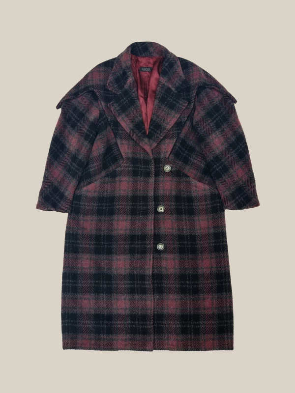 Cappotto Viola Grigio Vintage in Lana