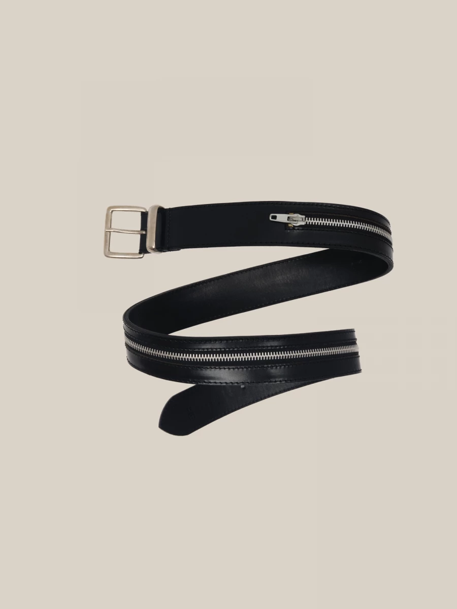 Black Zip Buckle Belt