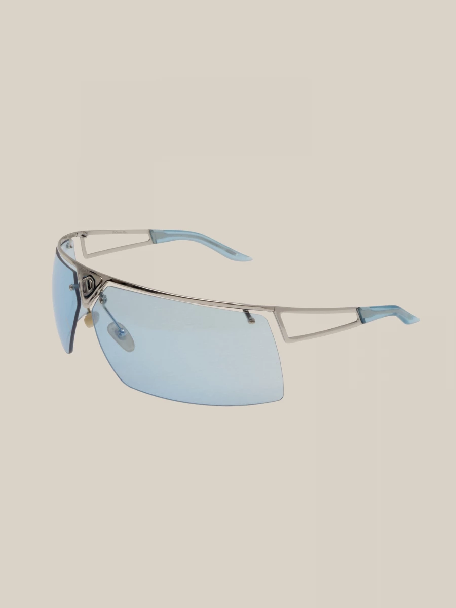 Silver and Light Blue Vintage Rave Party Sunglasses