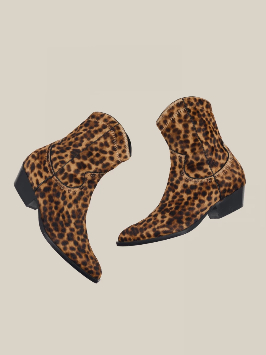 Leopard Texan Boots in ponyskin