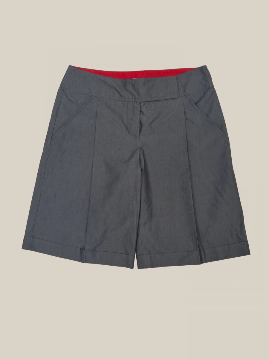 Grey Silk Cotton Shorts