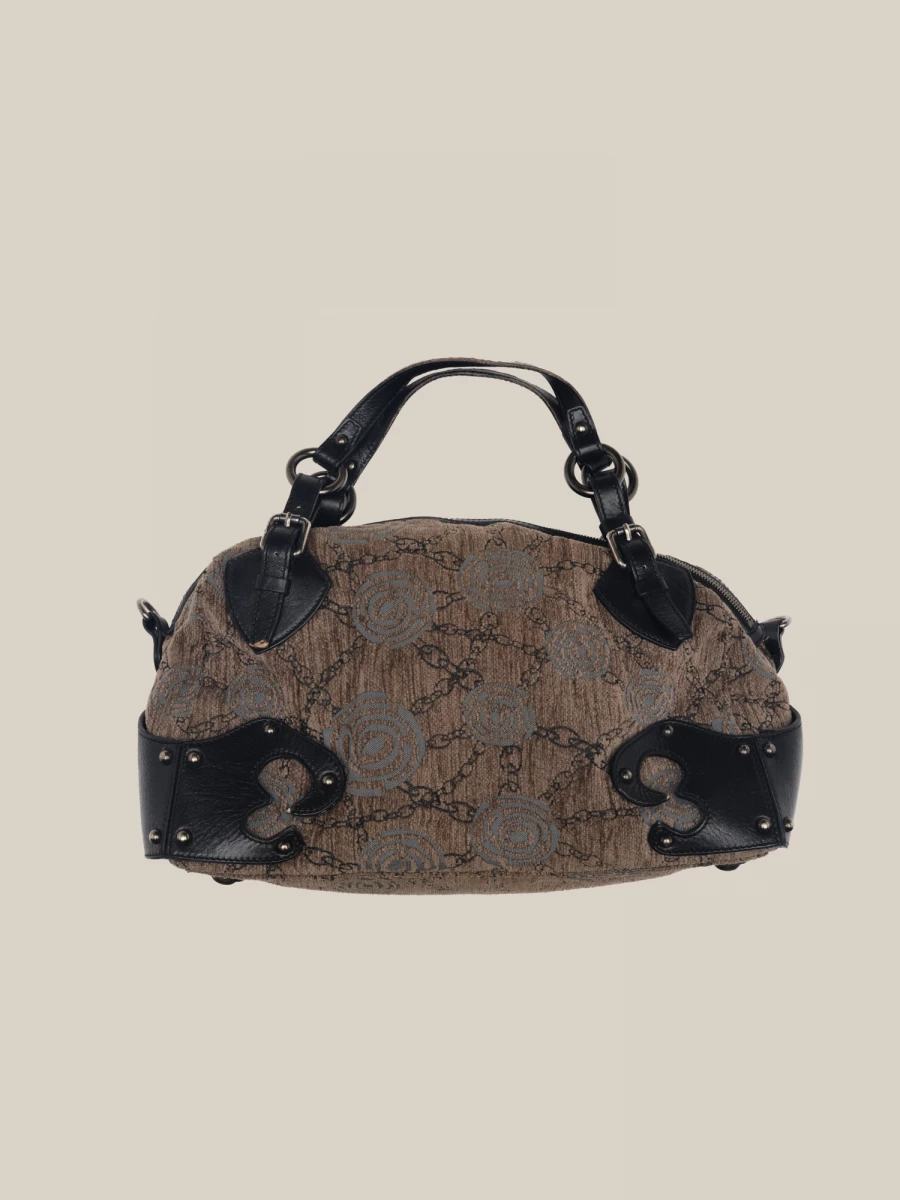 Borsa Vintage Texana Taupe con dettagli a contrasto