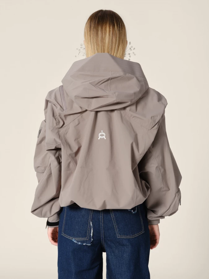 Graphite 'Ascend' shell jacket with hood and 3D pockets