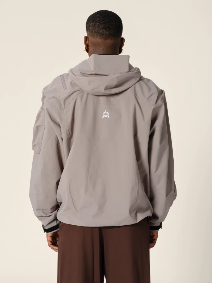 Graphite 'Ascend' shell jacket with hood and 3D pockets