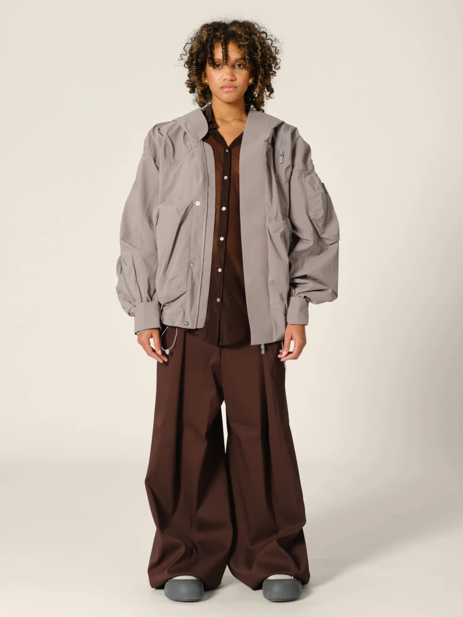 Giacca grafite 'Ascend' in shell con cappuccio e tasche 3D