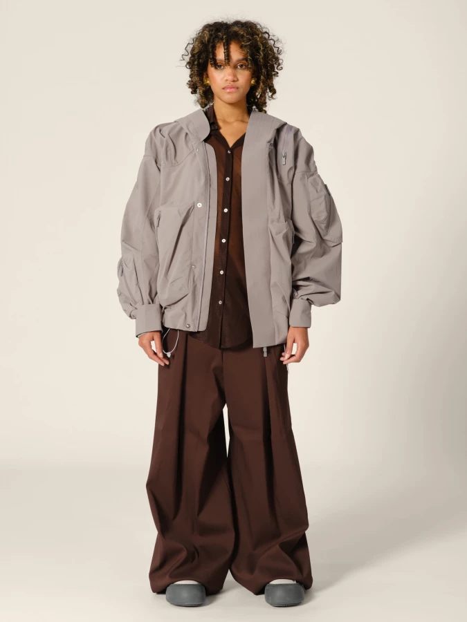 Graphite 'Ascend' shell jacket with hood and 3D pockets