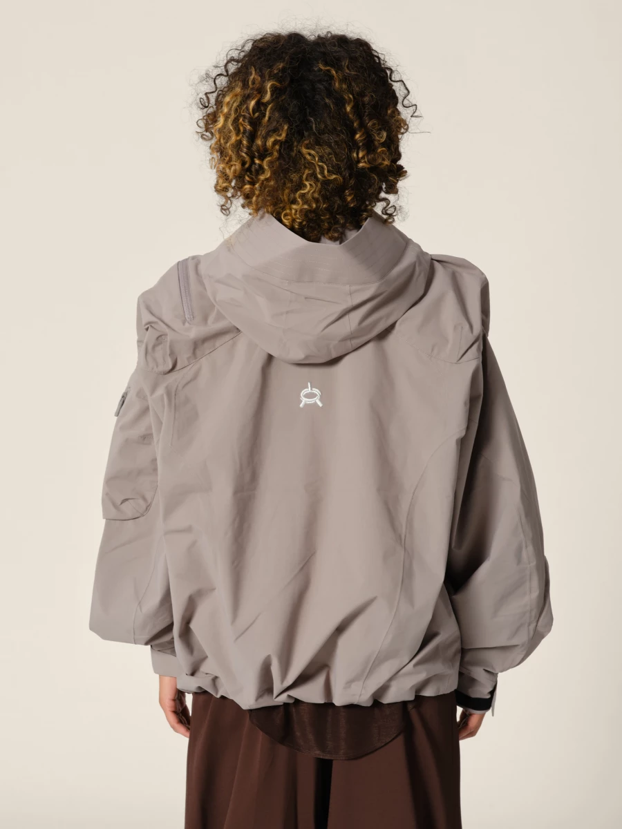 Graphite 'Ascend' shell jacket with hood and 3D pockets