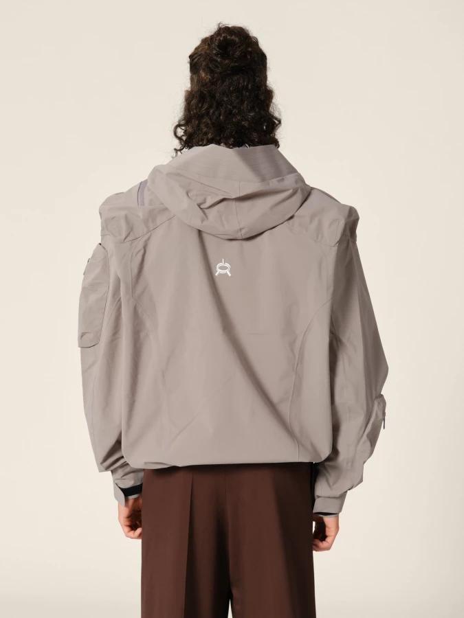 Graphite 'Ascend' shell jacket with hood and 3D pockets