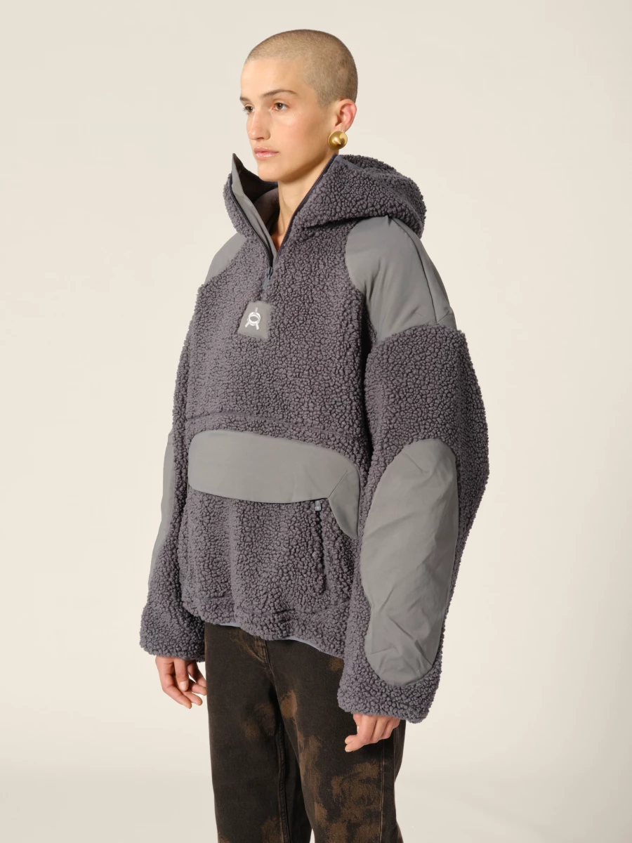 Giacca Hoodie Grafite 'Rockcraft' in pile polare