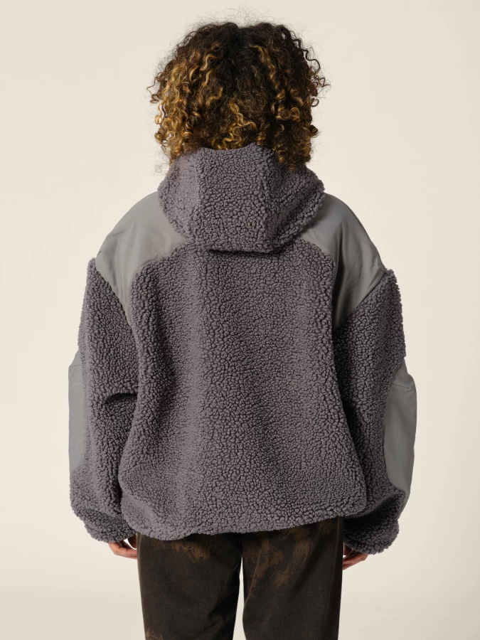 Giacca Hoodie Grafite 'Rockcraft' in pile polare