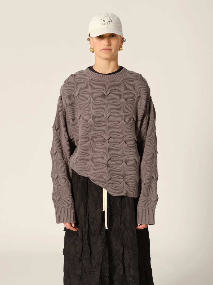 Graphite 'Wyverne' sweater with 3D pattern