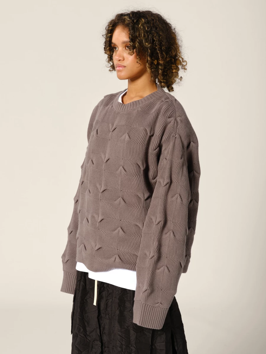 Graphite 'Wyverne' sweater with 3D pattern