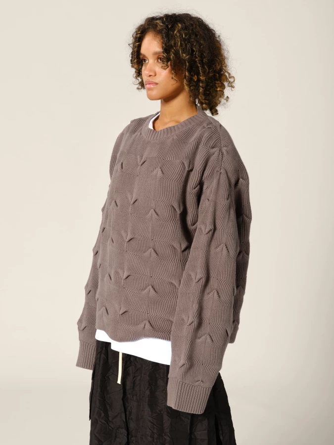 Maglione Grafite 'Wyverne' con motivo tridimensionale