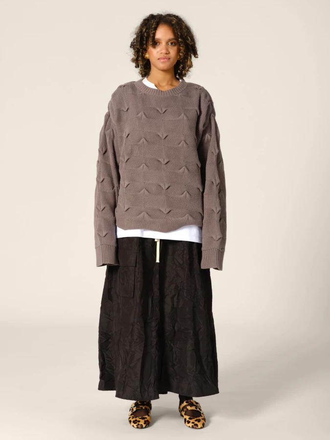 Maglione Grafite 'Wyverne' con motivo tridimensionale