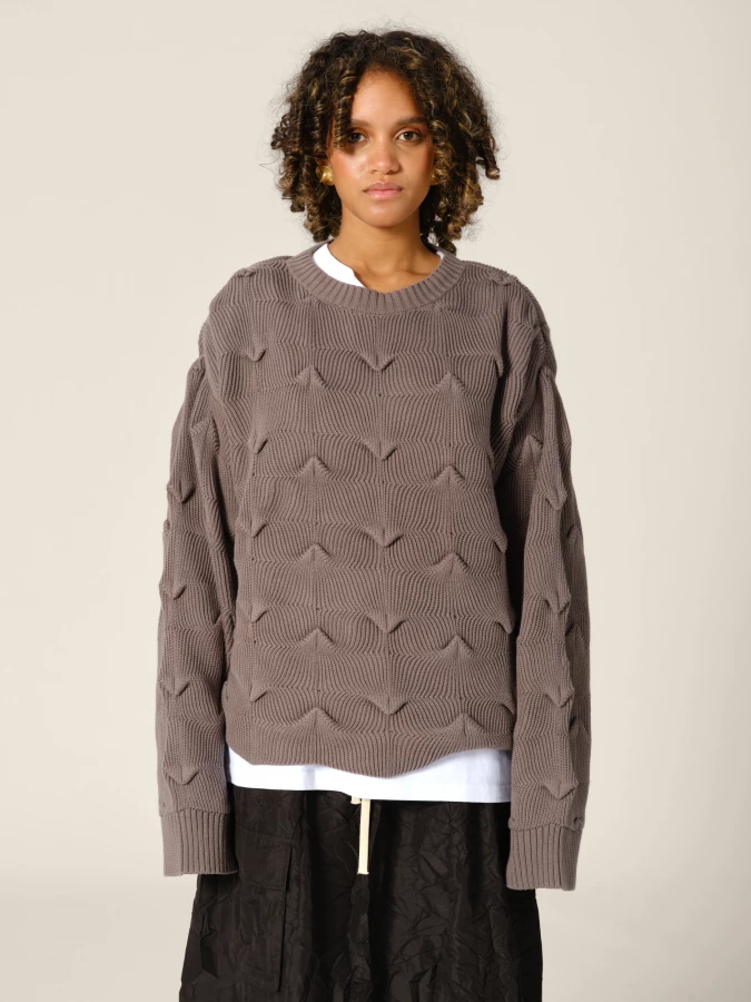 Graphite 'Wyverne' sweater with 3D pattern