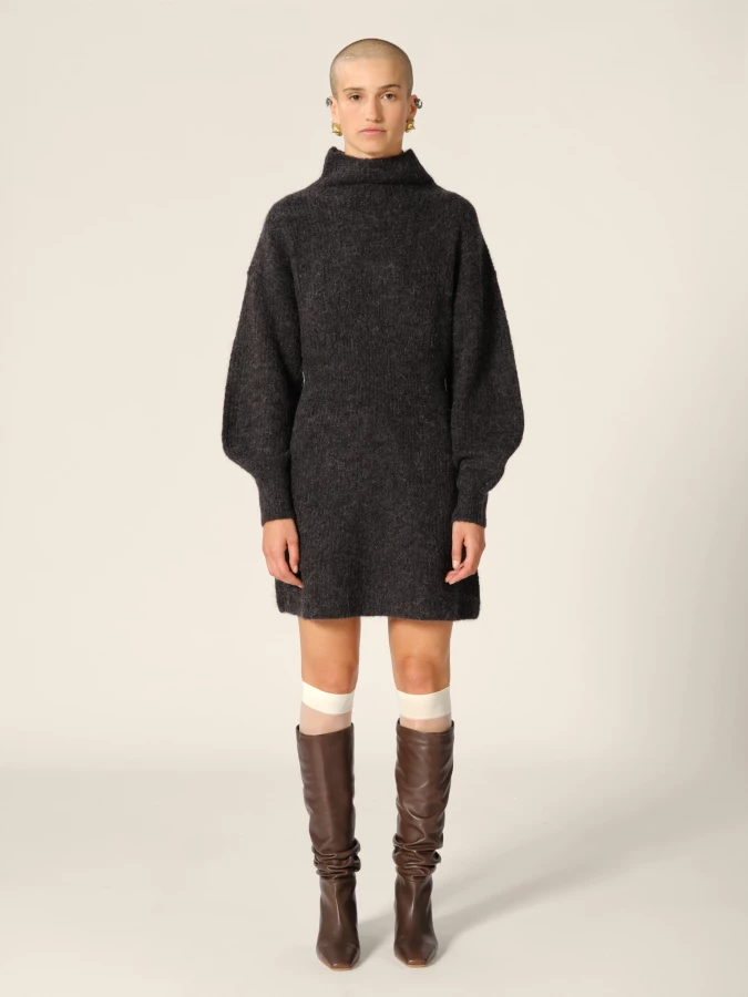 Brown 'Kalila' ruffle leather boots